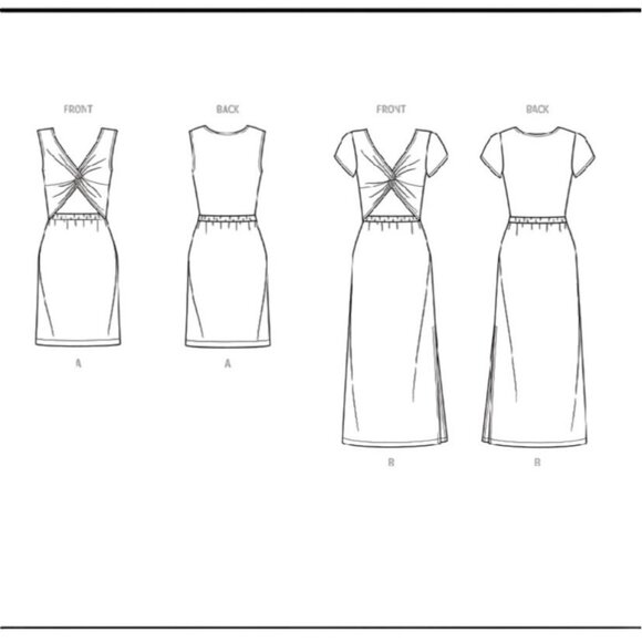 Simplicity 9778 Pattern Dress Twist Front Knit Cutout Mini Midi Sizes 8-16 New - Picture 5 of 5